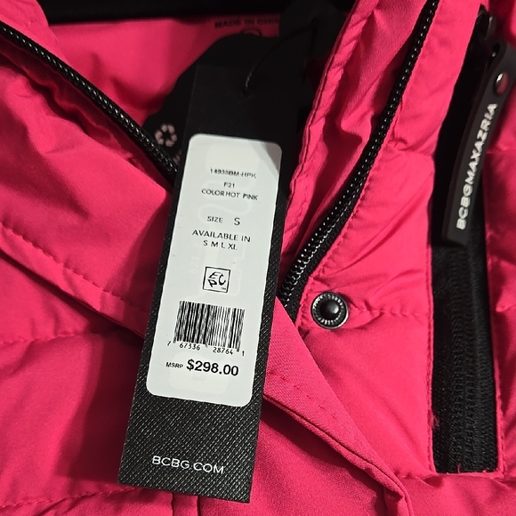 BCBGMAXAZRIA Hot Pink Puffer Jacket - Picture 2 of 10
